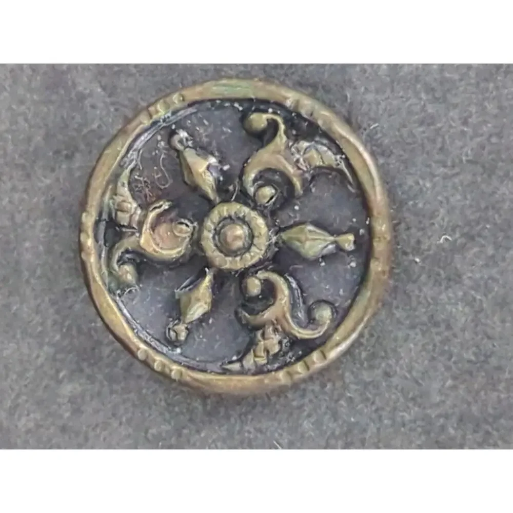 LOT FF of 10 Antique Vintage Victorian Brass Mixed Materials Buttons ESTATE FIND
